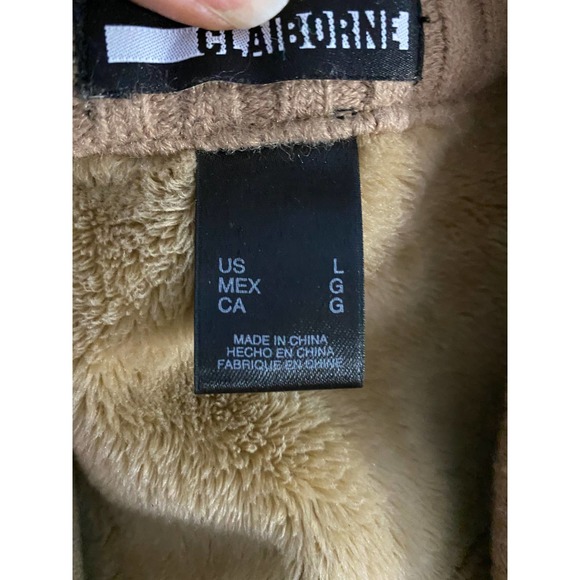 Vintage Claiborne Jacket Women Size L Tan Fall Spring Casual - Picture 8 of 10